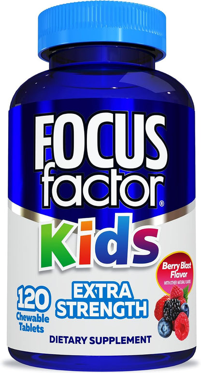 Focussed Factor Kids Extra Strength Daily Chewable – Brain Health Support – 120 Chewable Tablets