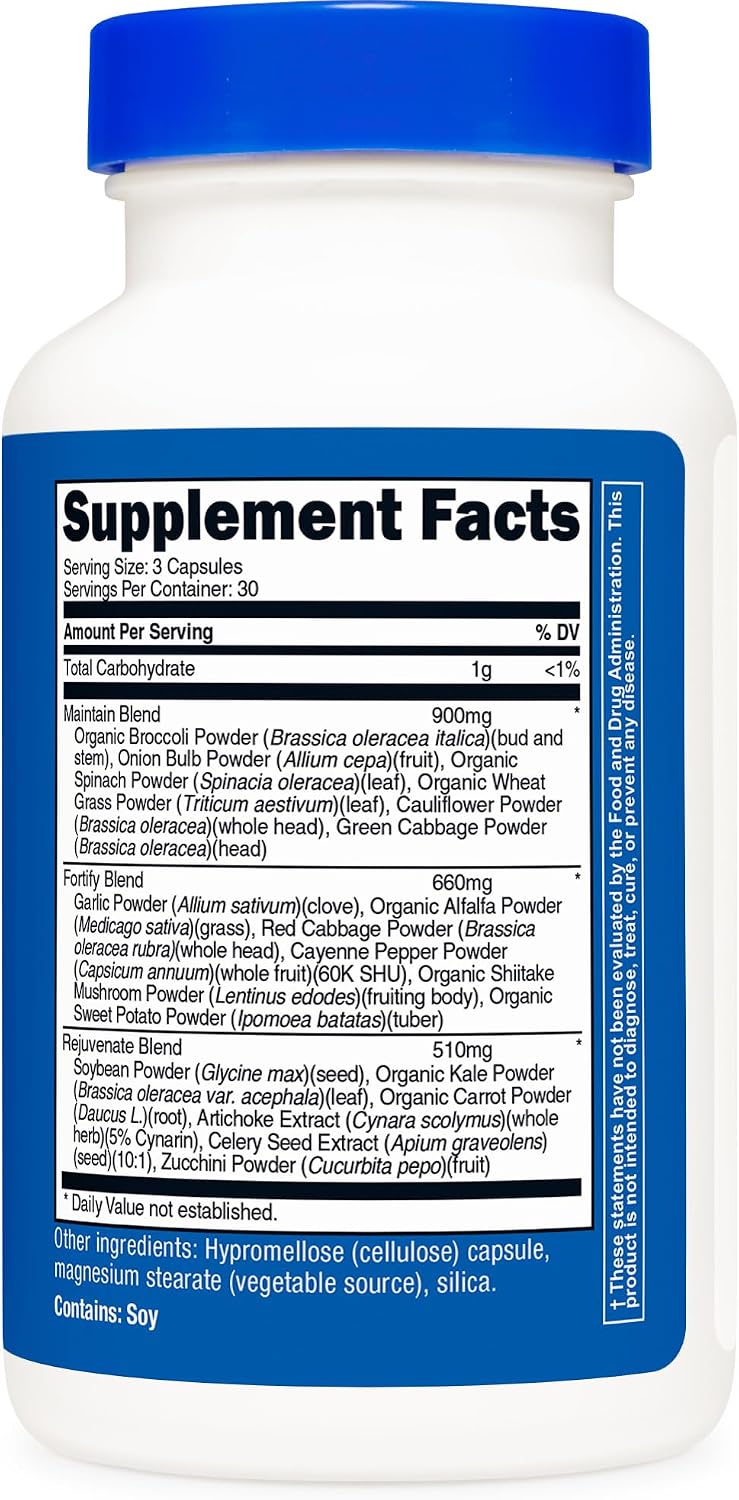 Nutricost Daily Vegetables 90 Capsules (30 Servings) – 17 Vegetable Blend - görsel 5
