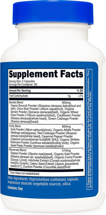 Nutricost Daily Vegetables 90 Capsules (30 Servings) – 17 Vegetable Blend