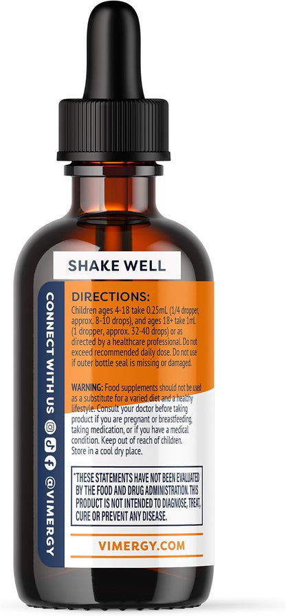Vimergy Brain Body Recharge – Vitamin D3, K2 & CoQ10 Liquid Supplement (55mL) – Image 6