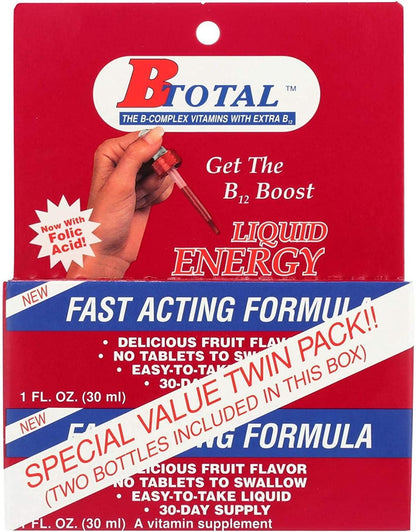 Kaxilu Sublingual Vitamin Supplement - B-Total Twin Pack, 2 x 60 mL