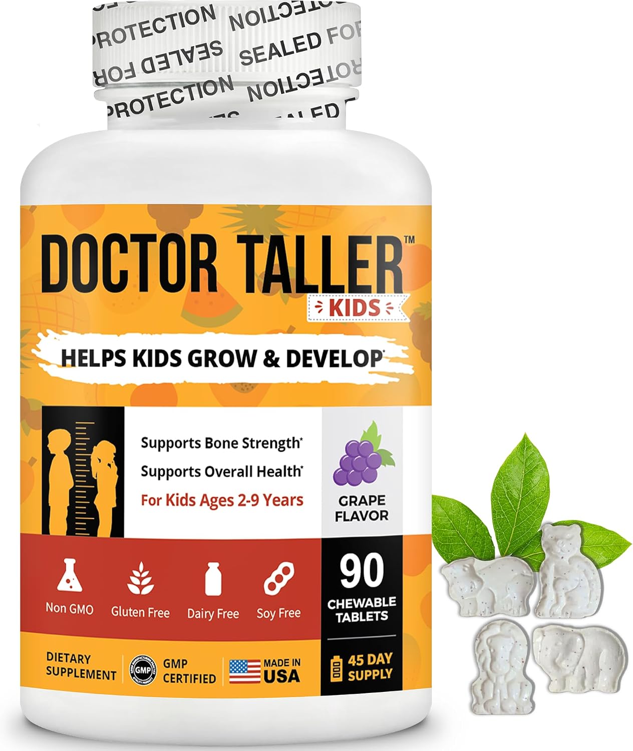 Doctor Taller Kids Multivitamins - Grape Flavour - 90 Chewable Tablets (6-Week Supply) - görsel 1