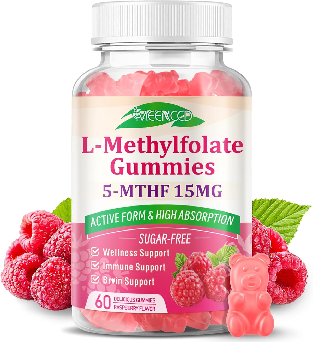MEENCCD 2 Pack L-Methylfolate Gummies - – Methylation Support: Methylation is a key biochemical process – Image 9