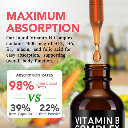 Frovetani Organic Vitamin B Complex - Liquid – Vitamin B6 (Pyridoxine HCl) – Important for amino acid metabolism, – Image 4