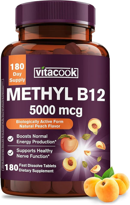 Vitacook Vitamin B12 Sublingual, – Fast-Dissolving Sublingual Tablets: Dissolves in seconds under the tongue—no – Image 2