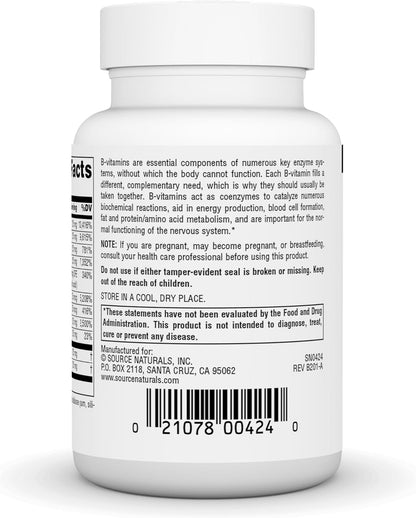 Source Naturals B-125, 125 mg B-Vitamins for Energy Support - 30 Tablets