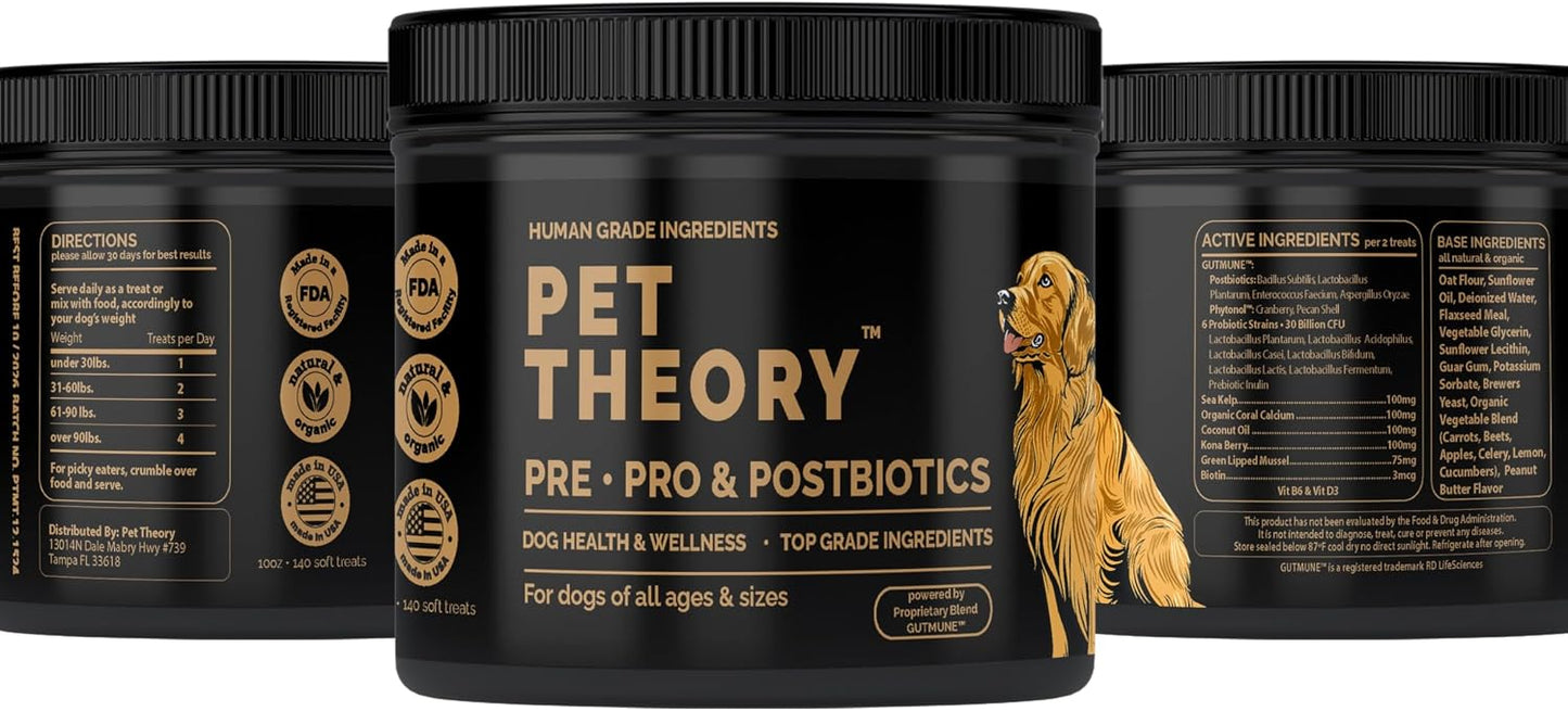 Pet Theory Probiotics for Dogs – Pre, Pro & Postbiotic Soft Chews for Digestive Health and Immune Support (100 Chews) - görsel 9