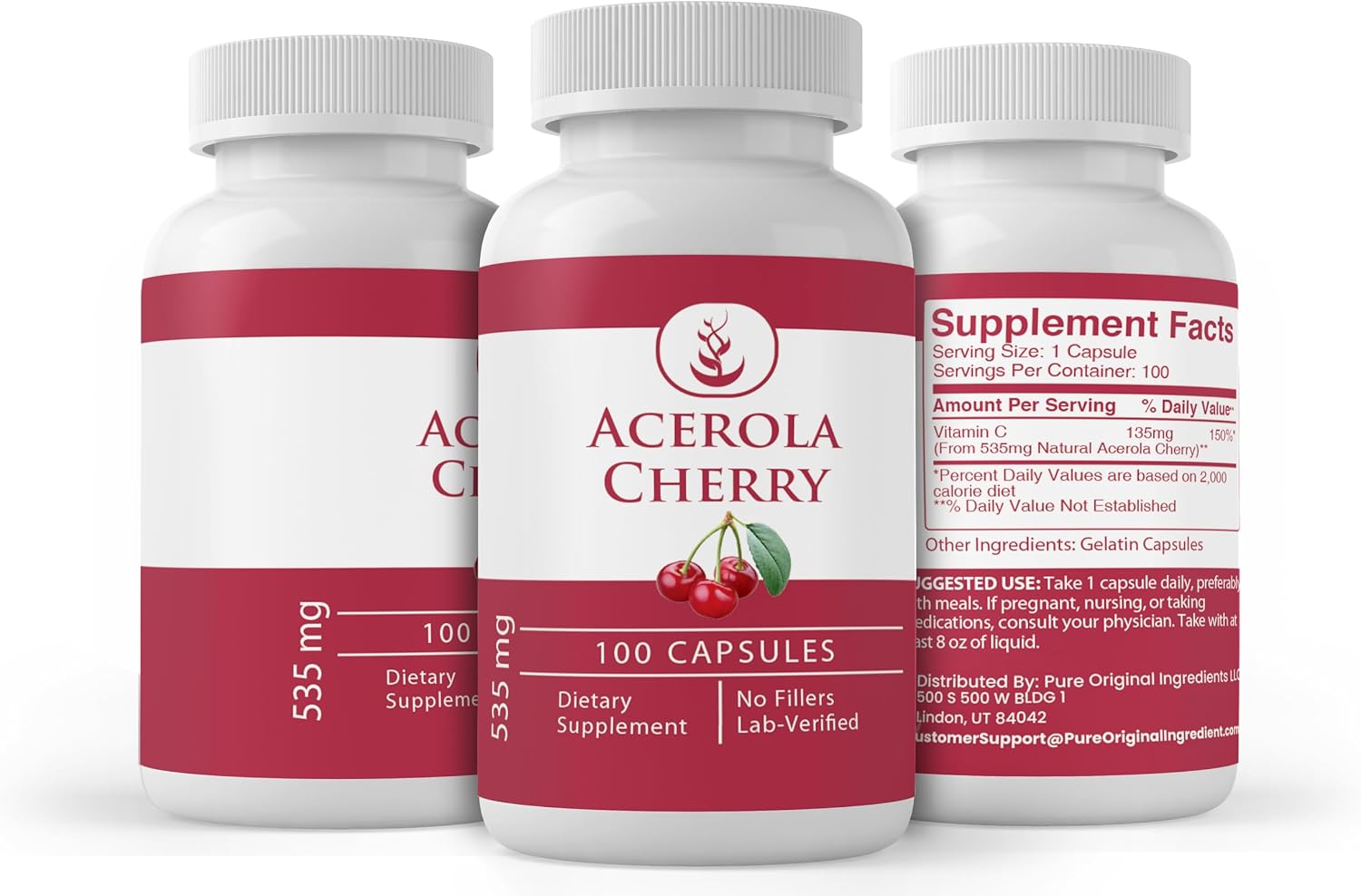Pure Original Ingredients Acerola Cherry (100 Capsules) - Naturally Pure, No Additives - görsel 4