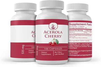 Pure Original Ingredients Acerola Cherry (100 Capsules) - Naturally Pure, No Additives