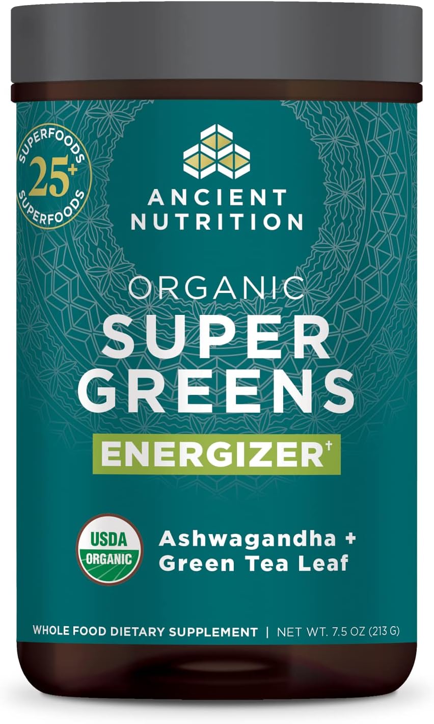 Ancient Nutrition SuperGreens Powder with Probiotics - Organic Peppermint Flavour - 25 Servings - görsel 9