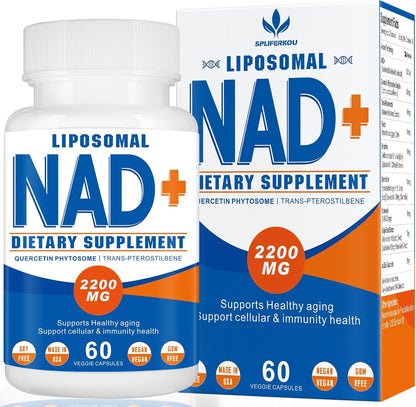 2200mg Liposomal NAD+ Supplement, 60 Capsules | NAD Supplement for Men and Women's, Enhances Cell Energy & Ageing Defence