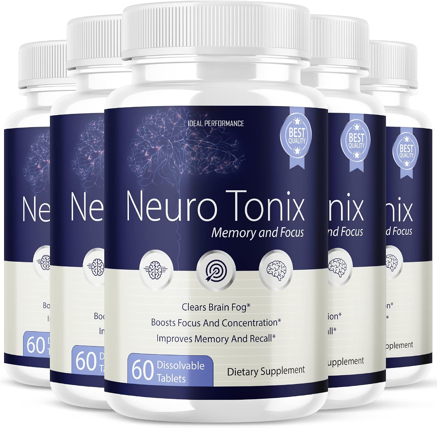 Neurotonix Memory Supplement - Brain Focussed and Memory Support, 300 Capsules (5-Pack) - görsel 1