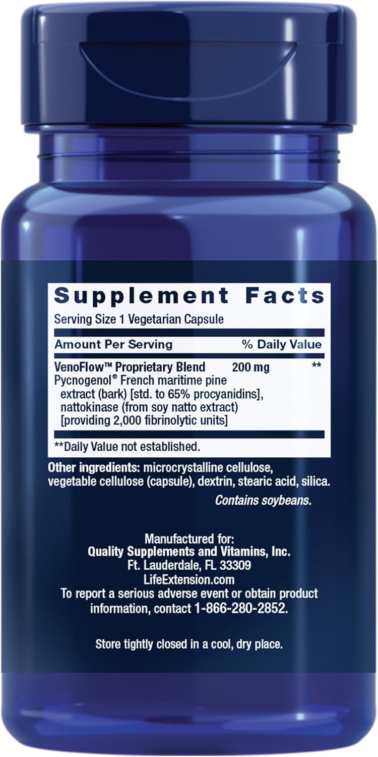 Life Extension VenoFlow™ — Nattokinase & French Maritime Pine Bark Extract for Vascular Support - görsel 2