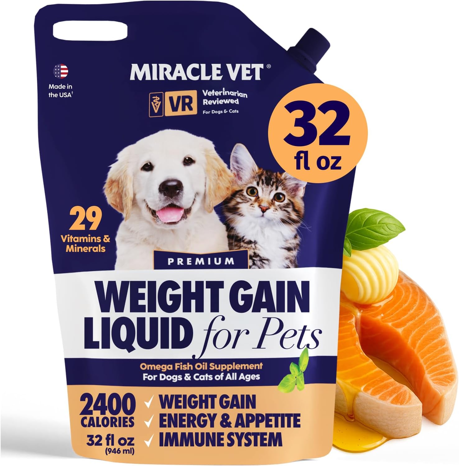 High-Kilojoule Weight Gainer for Dogs & Cats - Multivitamin Gel with Omega-3 Fish Oil and Calcium - görsel 1