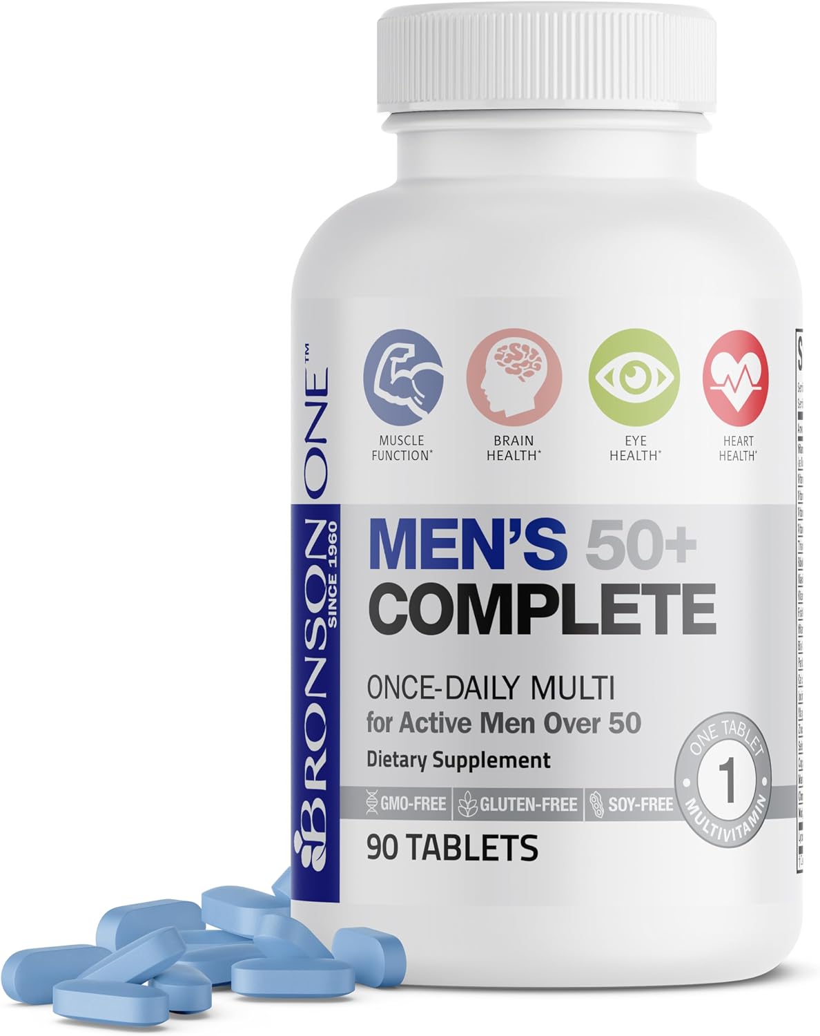 Bronson ONE Daily Men's 50+ Complete Multivitamin Multimineral, 360 Tablets - görsel 10