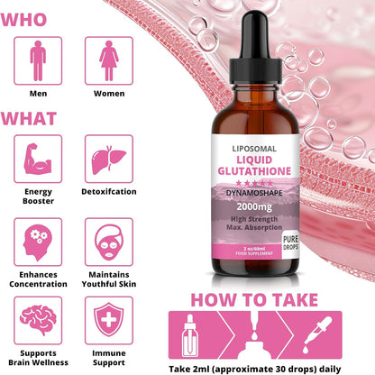 Liposomal Glutathione 2000mg with Vitamin C – Liquid Antioxidant Supplement