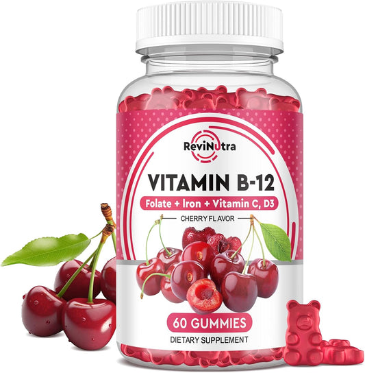 Vitamin B12 Gummies - 5000 mcg – Energy Metabolism: B12 helps turn your meals into usable energy, reducing fatigue. – Image 1