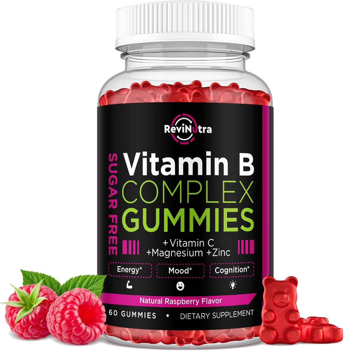 Vitamin B Complex Gummies for Women's and – B1 (Thiamine) & B2 (Riboflavin): Support energy release from food and – Image 1