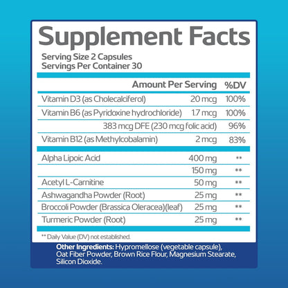 Nerve Recovery Max - Advanced Nerve Support Supplement with Vitamin D3 & Alpha Lipoic Acid, Non-GM, 30-Day Supply
