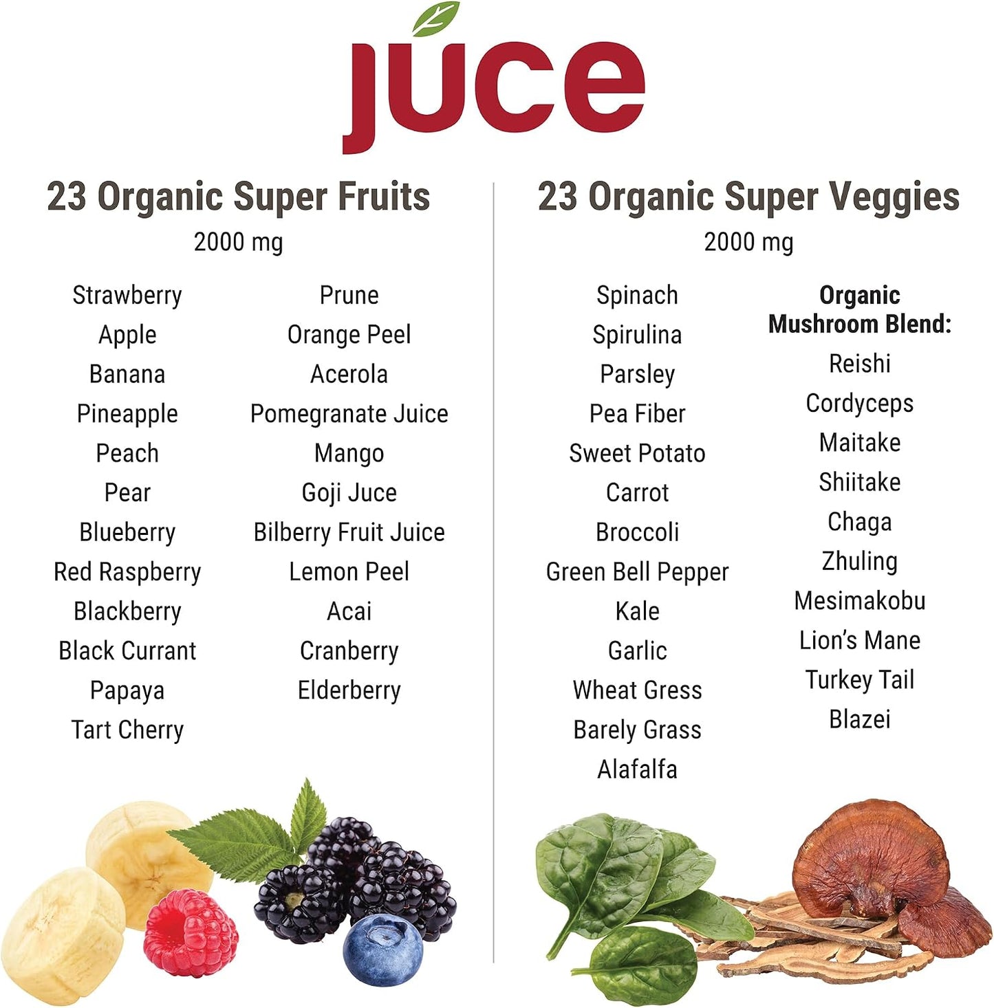 Juce Original Formula - Organic Super Fruit & Veggies Supplement - 180 Capsules - görsel 6
