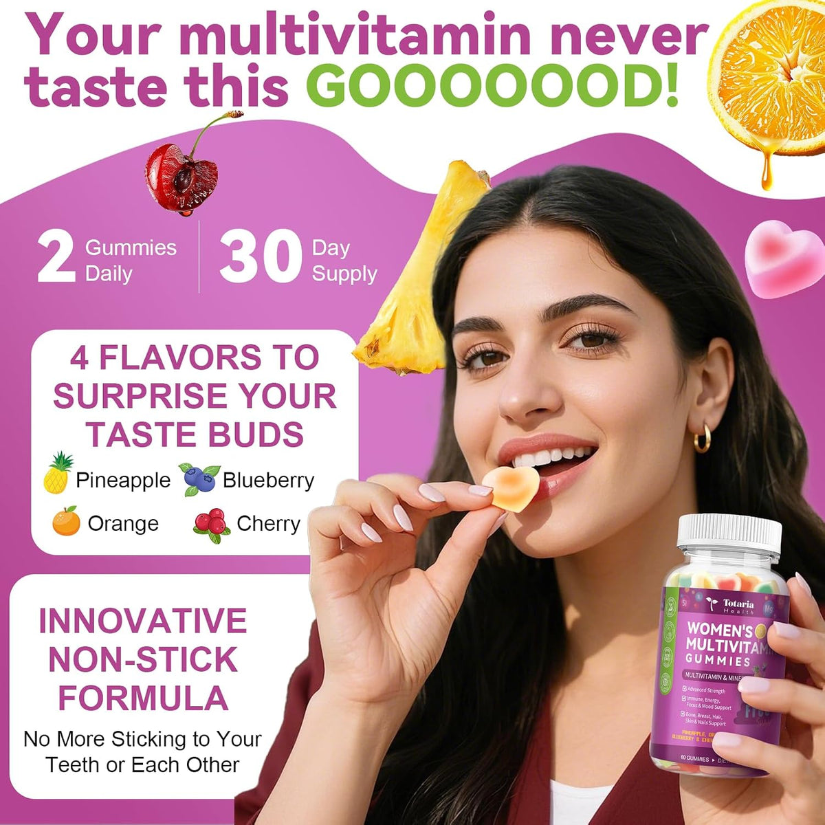 Totaria Sugar-free Women's's Multivitamin – Iron: Essential for red blood cell formation and oxygen transport, – Image 7