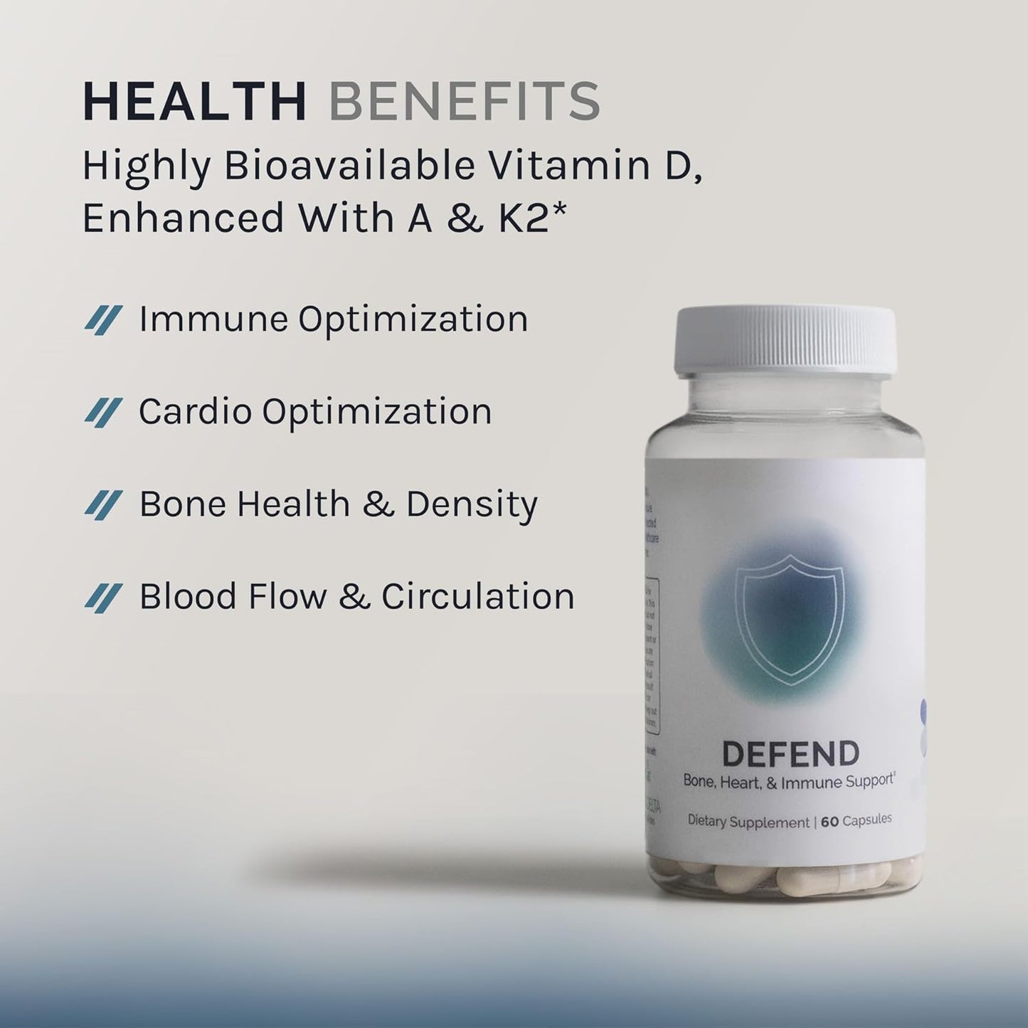 InfiniWell Defend: Bone & Immune Support with Vitamins A, D3 & K2 - 60 Capsules - görsel 2