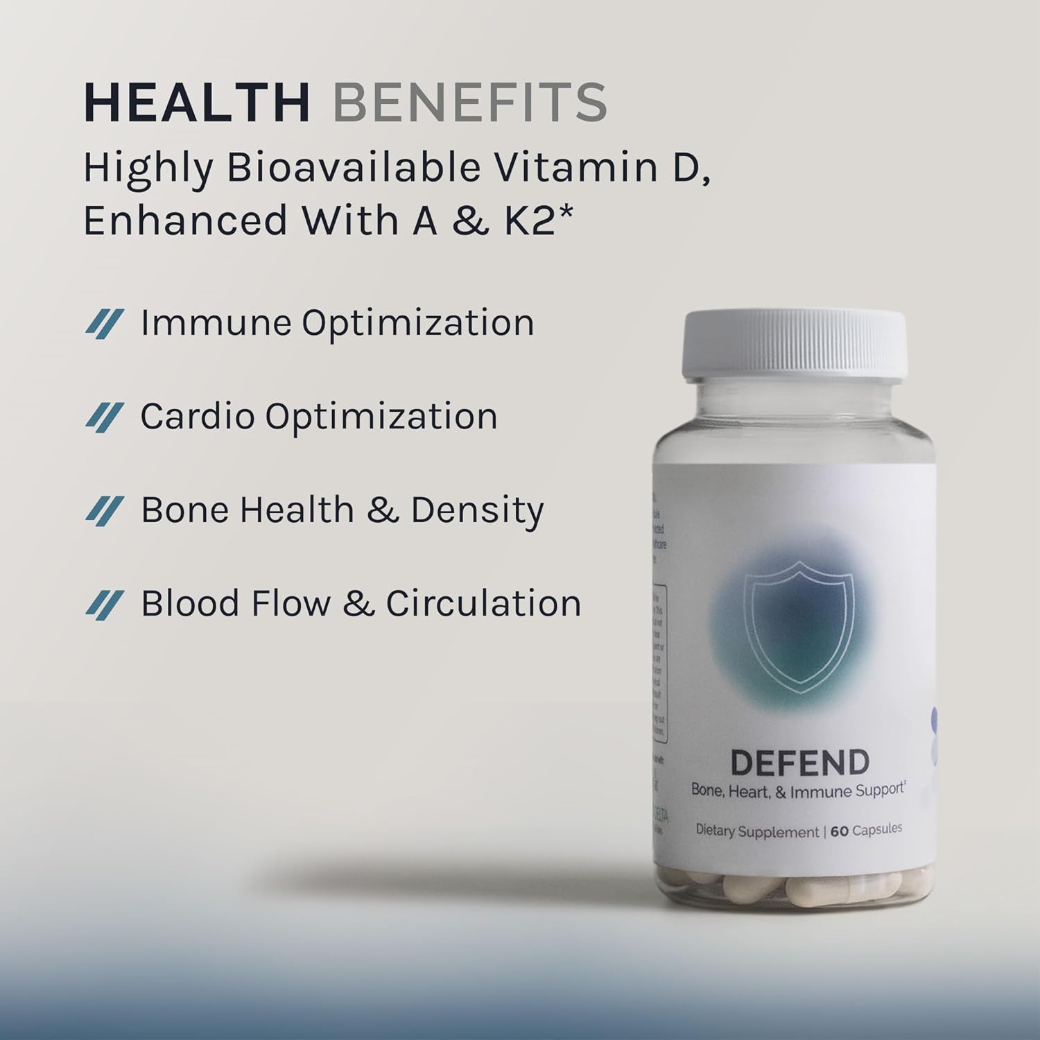 InfiniWell Defend: Bone & Immune Support with Vitamins A, D3 & K2 - 60 Capsules - görsel 2