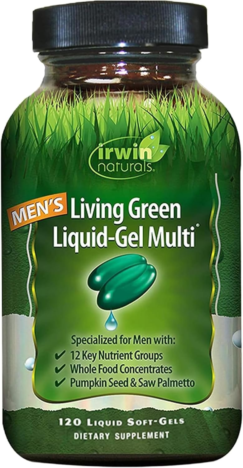 Irwin Naturals Men's Living Green Daily Multivitamin - 120 Soft-Gels - görsel 9