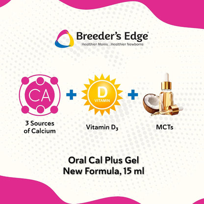 Breeder's Edge Oral Cal Plus Gel - Calcium Supplement for Dogs and Cats in Labour (30ml Paste)