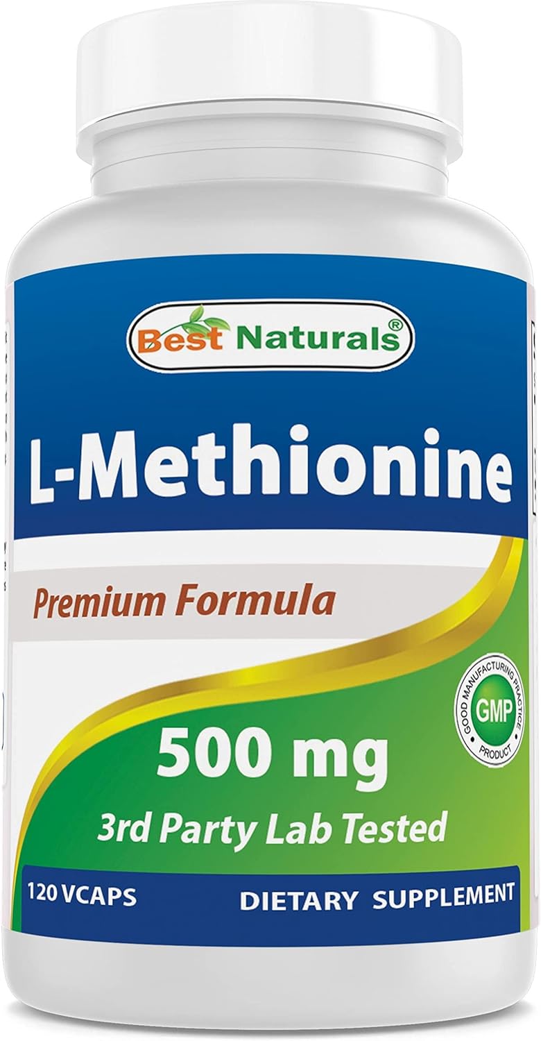 Best Naturals L-Methionine 500 mg 120 Vegetarian Capsules - görsel 1