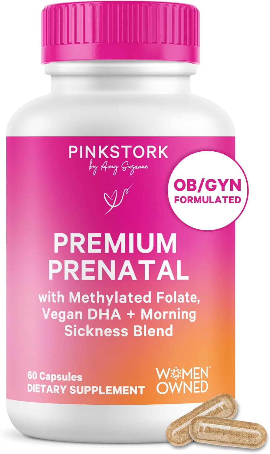 Pink Stork Premium Prenatal Vitamins for Women, 60 Capsules - görsel 1