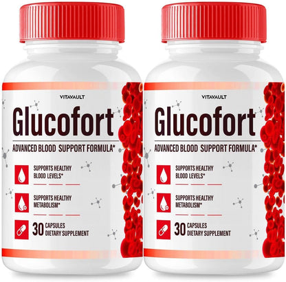 (2 Pack) Glucofort, Max Advanced Blood Support Formula Capsules – Image 1