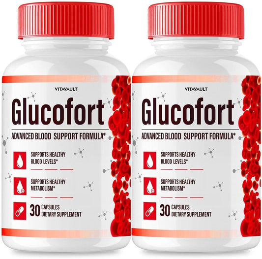(2 Pack) Glucofort, Max Advanced Blood Support Formula Capsules – Image 1