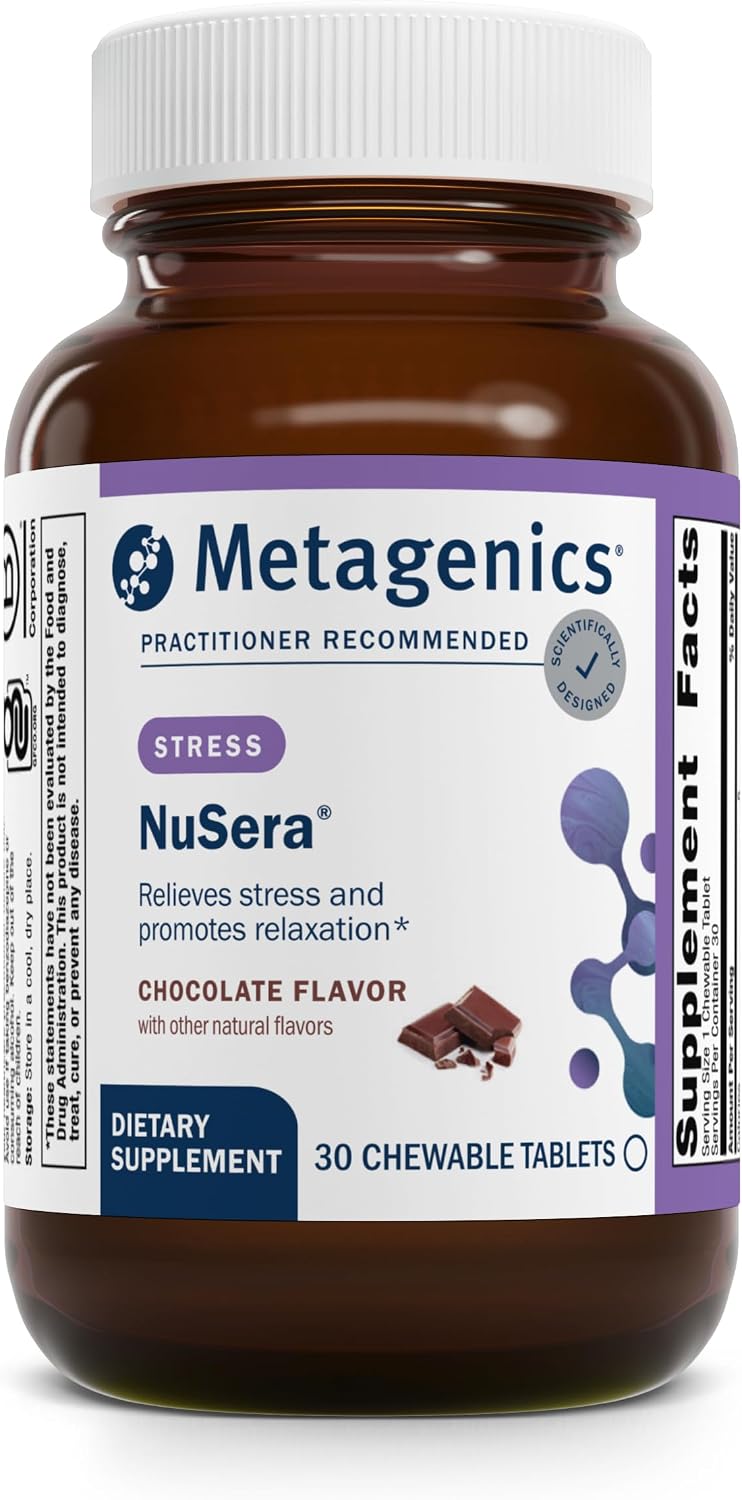 Metagenics NuSera - Chocolate Flavoured Chewable Stress & Calm Support with Lactium - 30 Tablets - görsel 1
