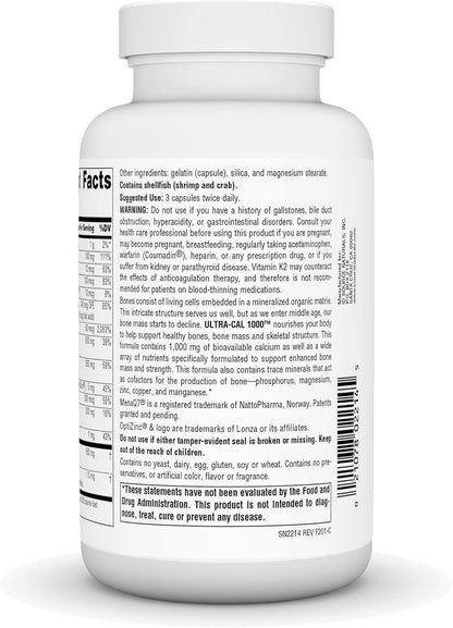 Source Naturals Ultra-Cal 1000, Comprehensive Bone Health - 120 Capsules