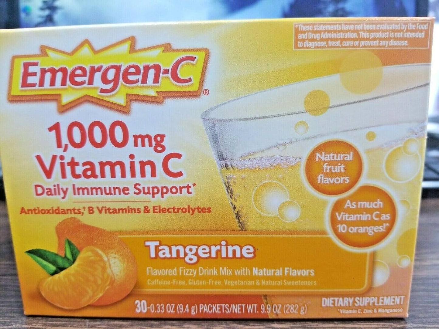 Emergen-C Vitamin C Tangerine Flavoured Drink Mix 30 Packets - görsel 1