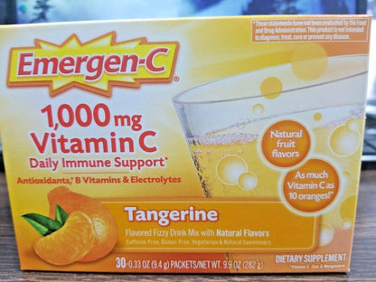 Emergen-C Vitamin C Tangerine Flavoured Drink Mix 30 Packets