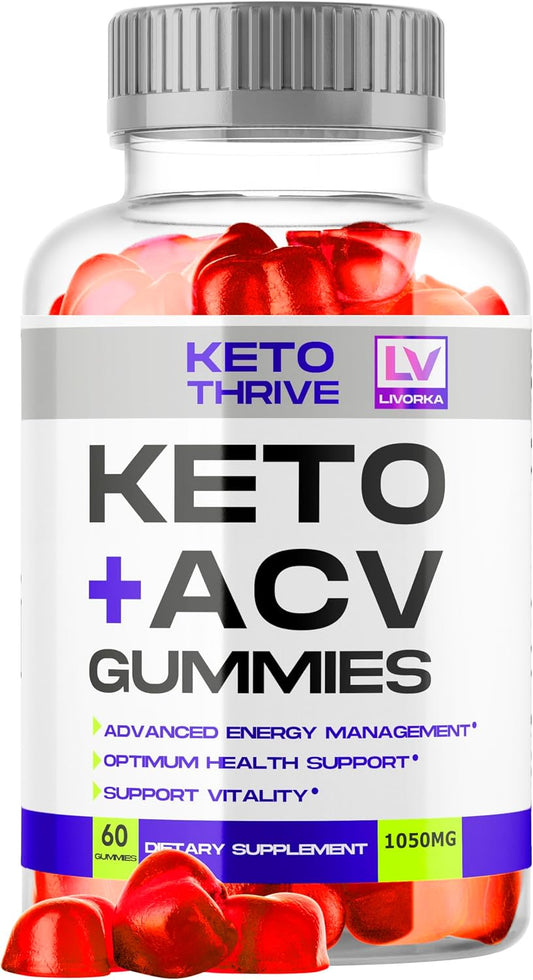 1 Pack - Keto Thrive ACV Gummies, Thrive – High Potency: 1050 mg apple cider vinegar per serve (2 gummies). – Image 1
