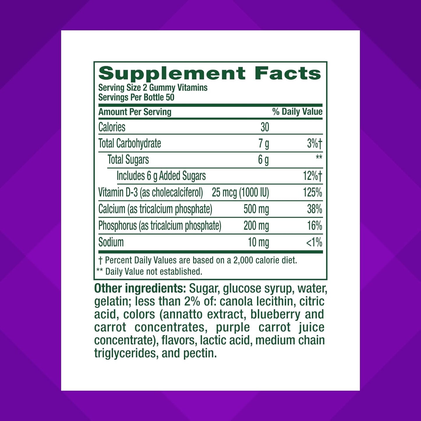 vitafusion Chewable Calcium Gummy Vitamins for Bone and Teeth Support, Fruit and Cream Flavour, 100 Count - görsel 4