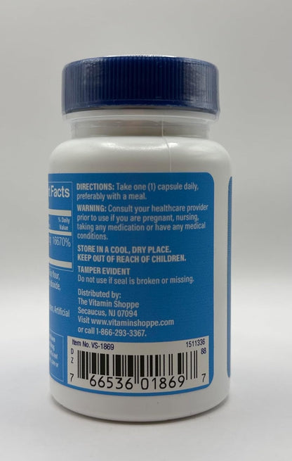 The Vitamin Shoppe Biotin 5,000mcg – Hair Strength, Skin Health & Nail Support, High Potency B Vitamin (120 Capsules)