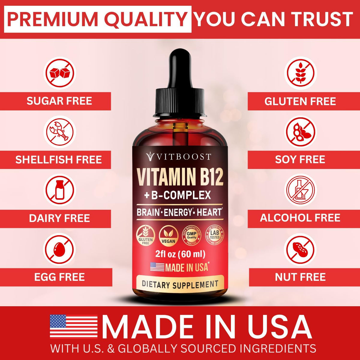 Vegan Vitamin B12 with B Complex 20 mg - Extra Strength for Men and Women's - Raspberry Liquid Drops | Made in Australia – Image 4