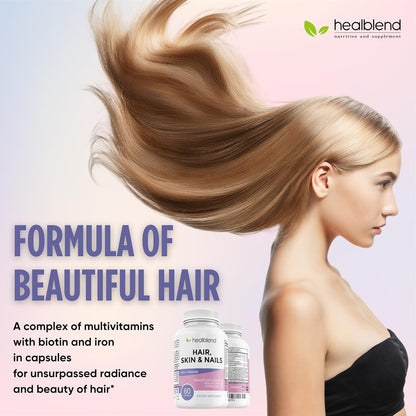 healblend Hair, Skin and Nails Vitamins for – Manganese: Plays a role in collagen formation and antioxidant – Image 3