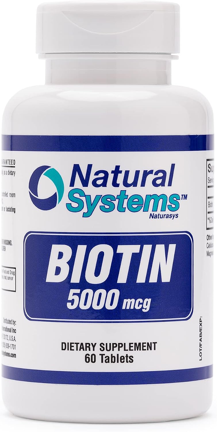Biotin 60 Tablets 5000 mcg by Natural Systems - görsel 1