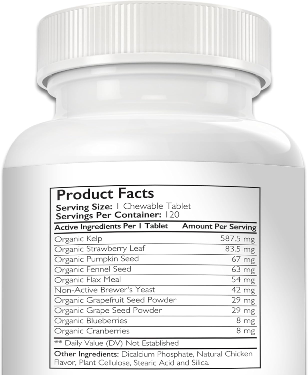 Nutrition Strength Dental Care for Dogs - Natural Plaque & Tartar Remover for Teeth - Fresh Breath Dog Supplement with Organic Kelp, Strawberry Leaf & Pumpkin Seed for Gum Health - 120 Tablets - görsel 9