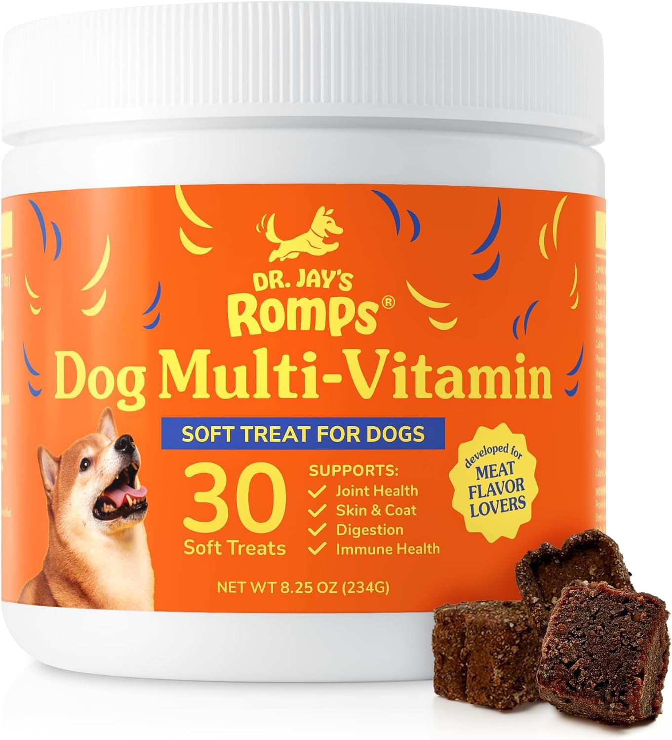 Dr. Jay's Romps Dog Multivitamin Chews - Collagen Type II - 30 Count - görsel 1