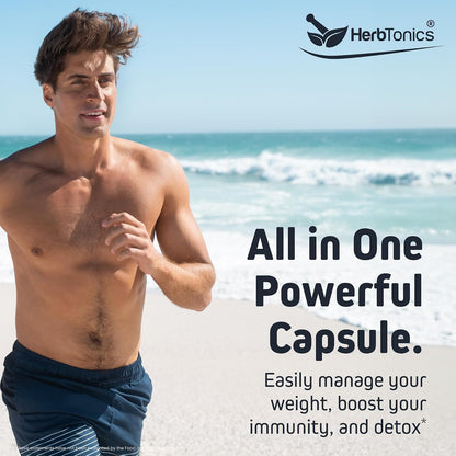 Herbtonics Sea Moss, Black Cumin Seed, Ashwagandha, Burdock Root & ACV Complex - 60 Capsules