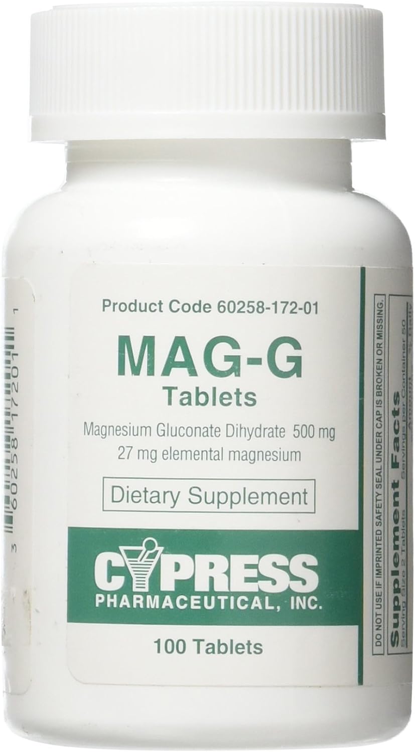 Mag-G Tablets – Magnesium Gluconate Dietary Supplement (100 Tablets) - görsel 1
