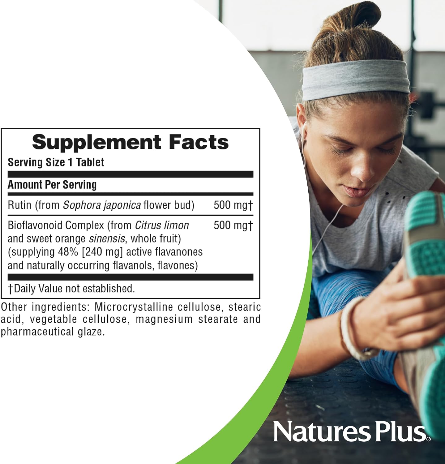 Nature's Plus Biorutin - 1000mg, 90 Tablets - Bioflavonoid & Rutin Complex - görsel 5