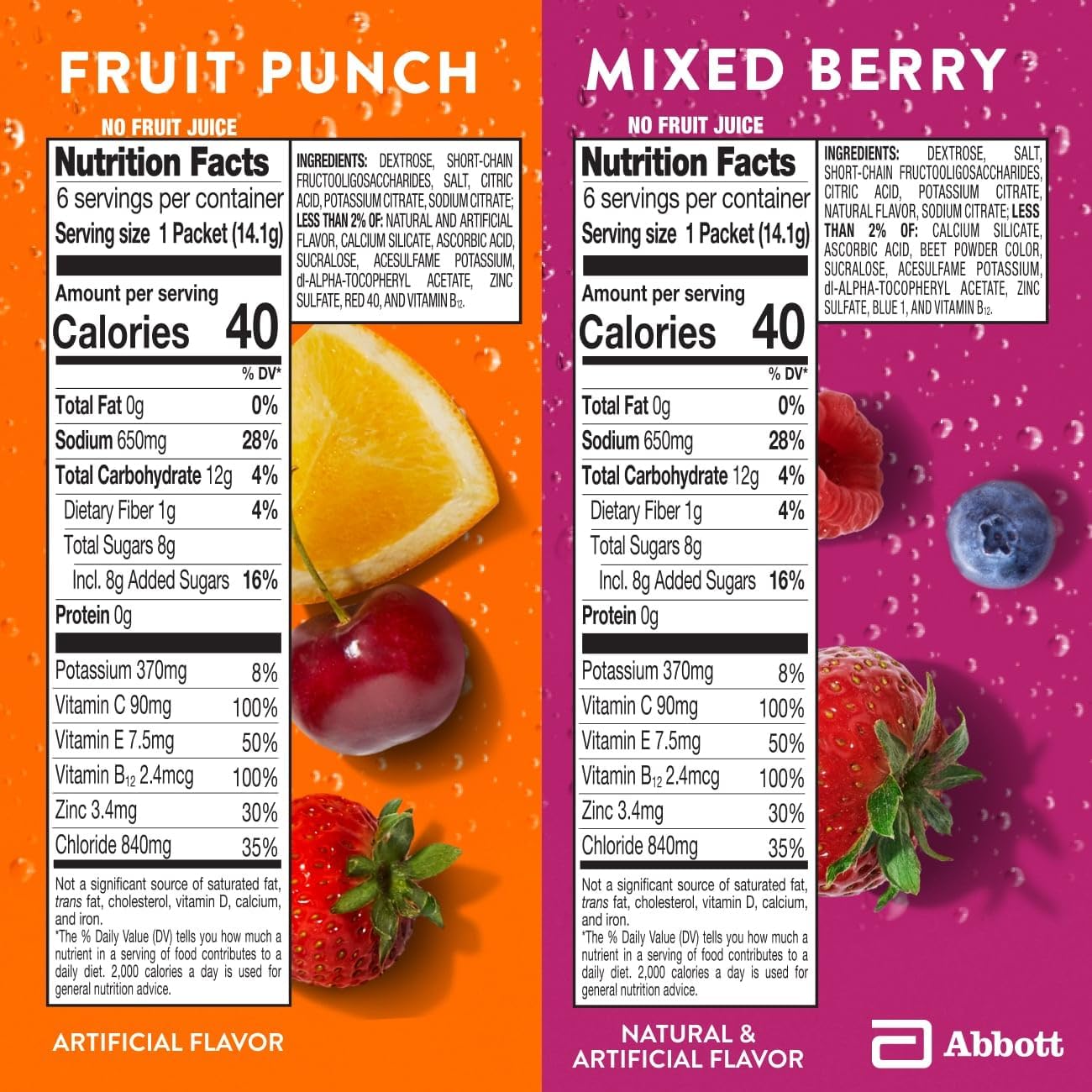 Pedialyte with Immune Support, Electrolyte Drink Powder Variety Pack (Fruit Punch & Mixed Berry) - 24 Powder Packets - görsel 5