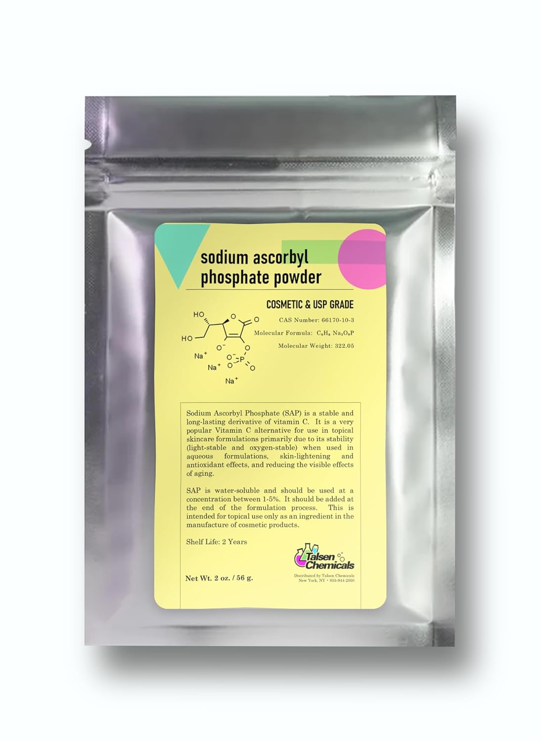 Talsen Chemicals Sodium Ascorbyl Phosphate (SAP) Powder – Stable Vitamin C Derivative for DIY Skin care (28 g) - görsel 10